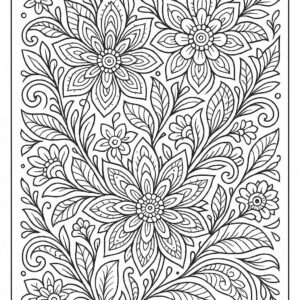 Floral design coloring pages for Adults