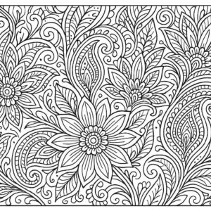 Floral design coloring pages for Adults