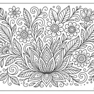 Floral design coloring pages for Adults