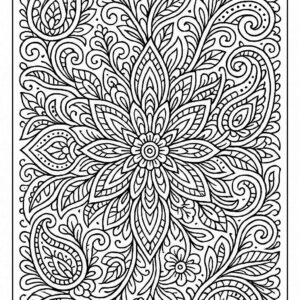 Floral design coloring pages for Adults