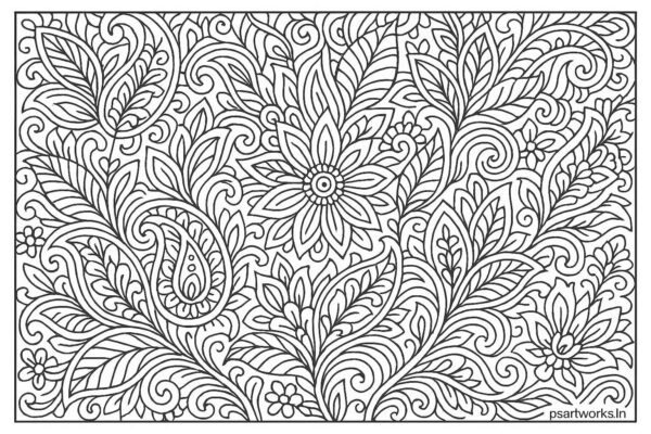 Floral design coloring pages for Adults