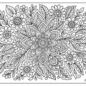 Floral design coloring pages for Adults