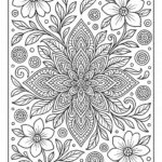 Floral design coloring pages for Adults