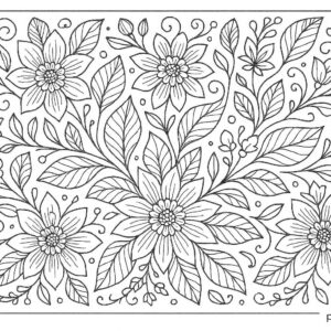 Floral design coloring pages for Adults