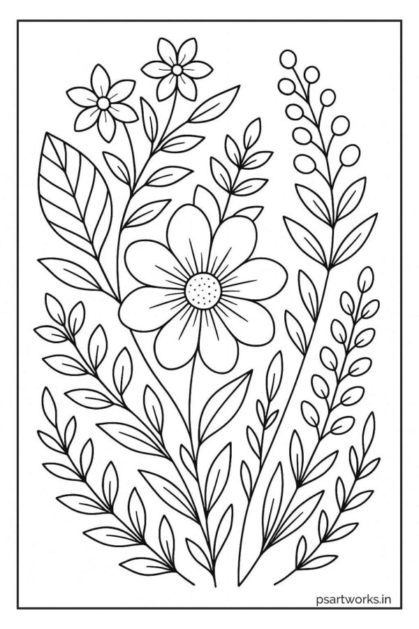 Flowers And Trees Coloring Pages