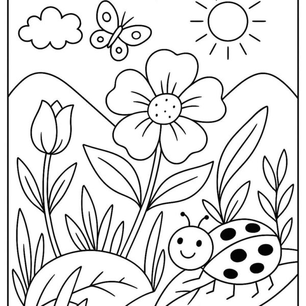 Flowers And Trees Coloring Pages