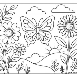 Flowers And Trees Coloring Pages