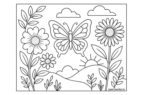 Flowers And Trees Coloring Pages