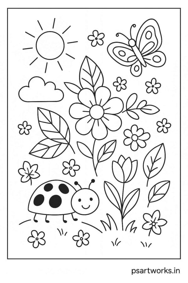 Flowers And Trees Coloring Pages