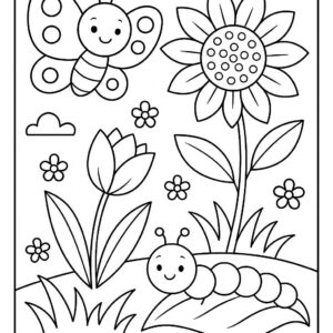 Flowers And Trees Coloring Pages