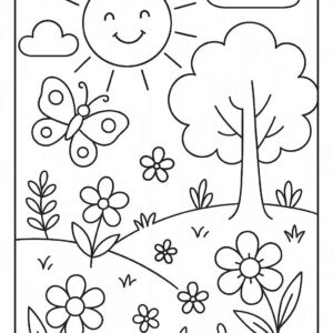 Flowers And Trees Coloring Pages