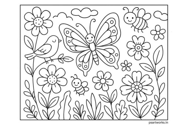 Flowers And Trees Coloring Pages
