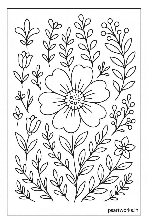 Flowers And Trees Coloring Pages
