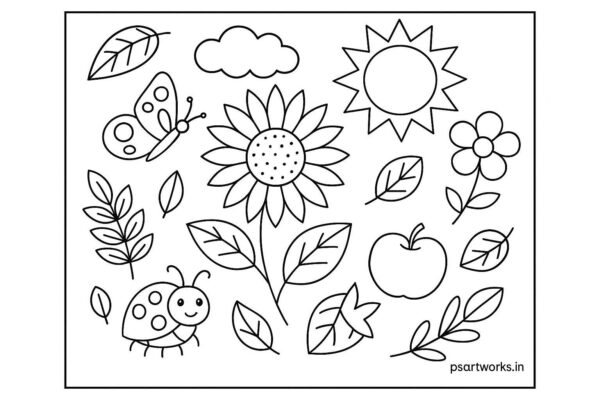 Flowers And Trees Coloring Pages
