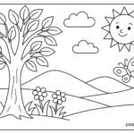 Flowers And Trees Coloring Pages