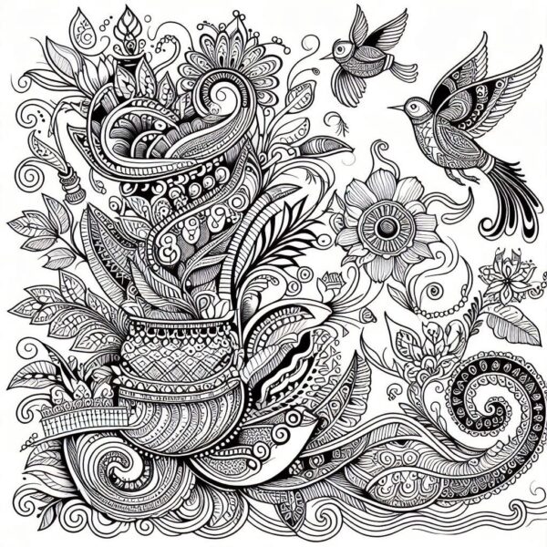 Indian Art Coloring Page