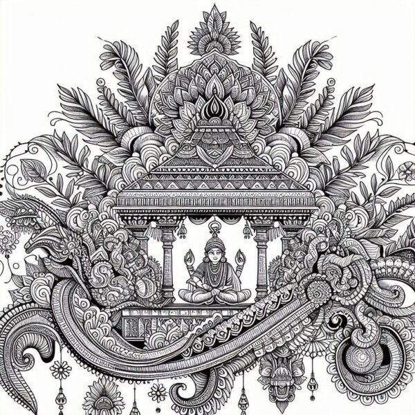 Indian Art Coloring Page