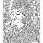 Indian Woman Art Coloring Page