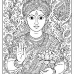 Indian Woman Art Coloring Page