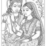 Indian Woman Art Coloring Page