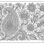 Indian floral art coloring page