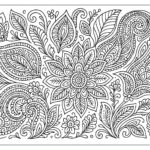 Indian floral art coloring page