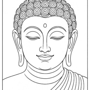 Lord Buddha coloring pages for Adults