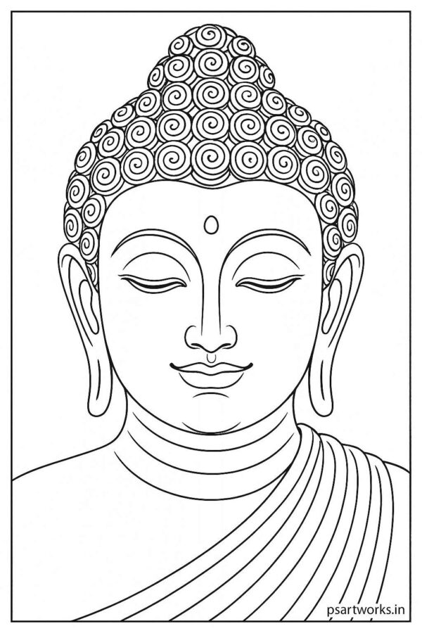 Lord Buddha coloring pages for Adults