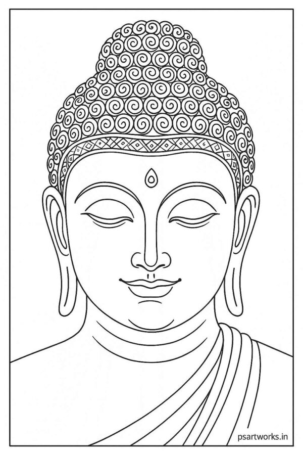 Lord Buddha coloring pages for Adults