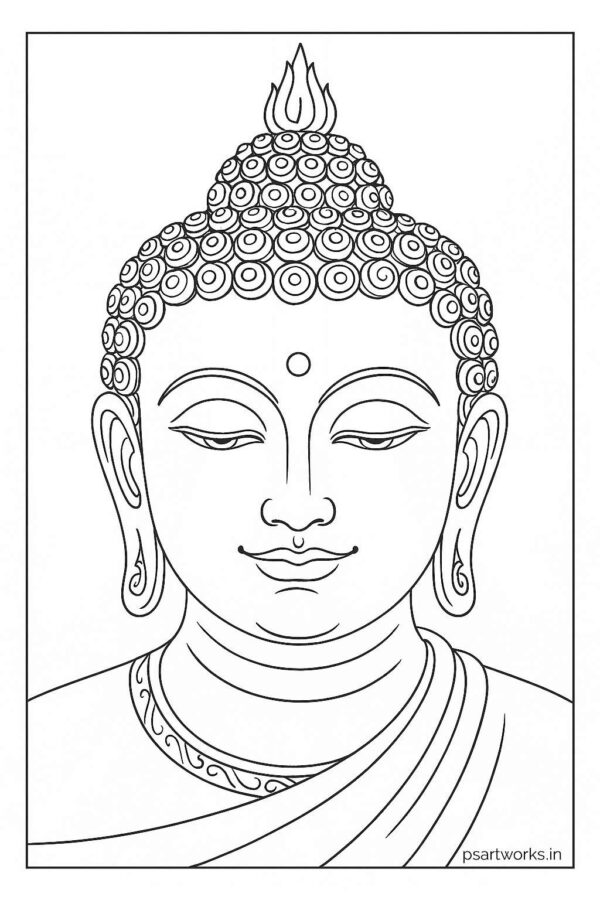 Lord Buddha coloring pages for Adults