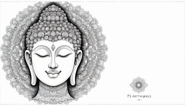 Lord Buddha coloring pages for Adults