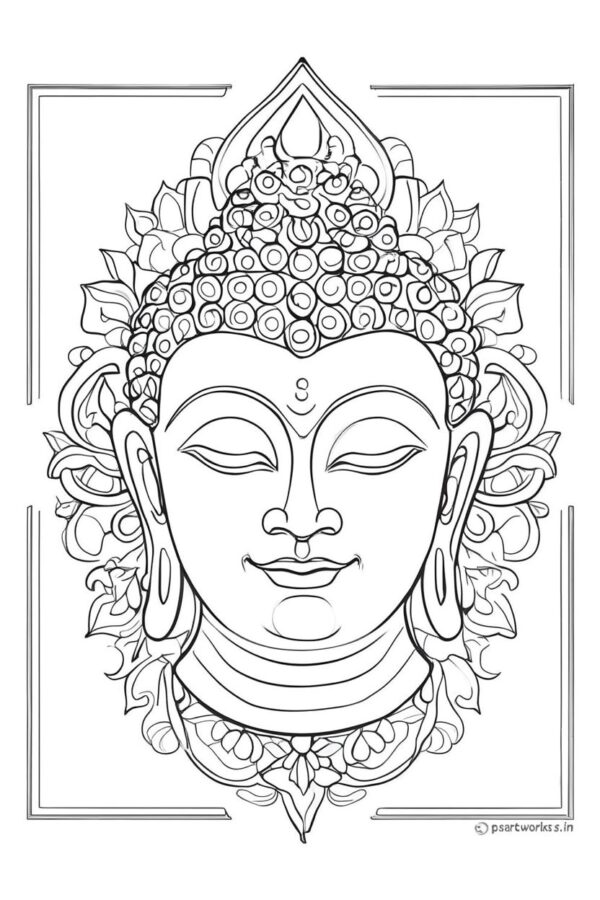 Lord Buddha coloring pages for Adults