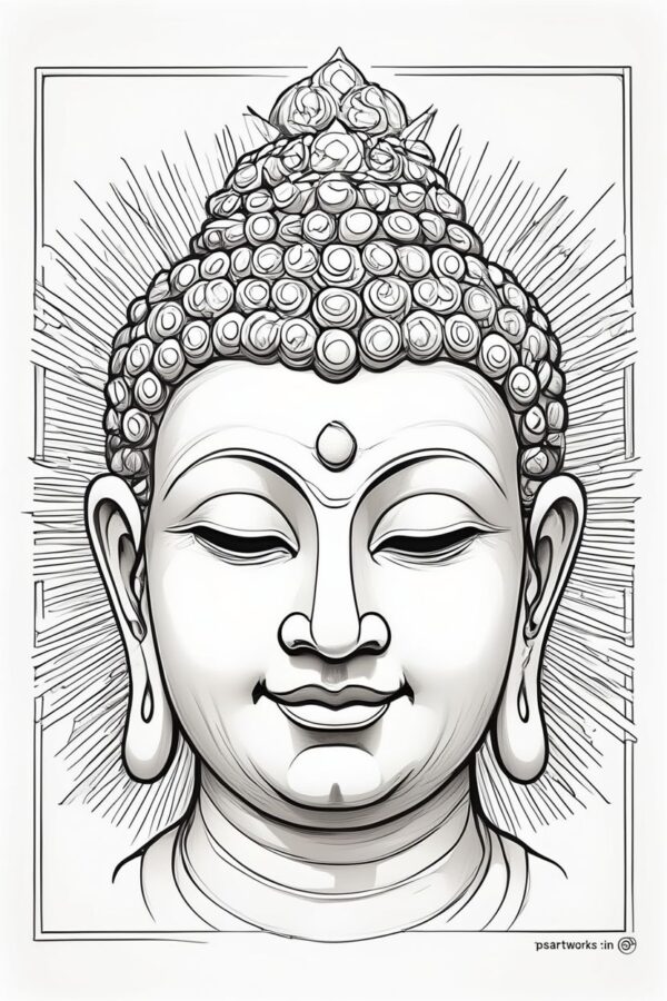 Lord Buddha coloring pages for Adults