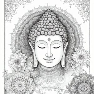 Lord Buddha coloring pages for Adults