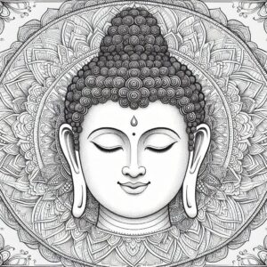 Lord Buddha coloring pages for Adults