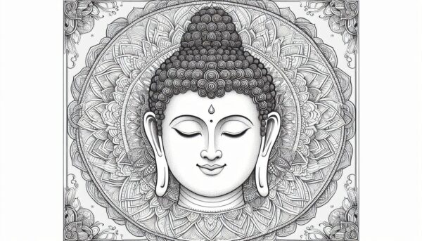 Lord Buddha coloring pages for Adults