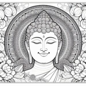 Lord Buddha coloring pages for Adults