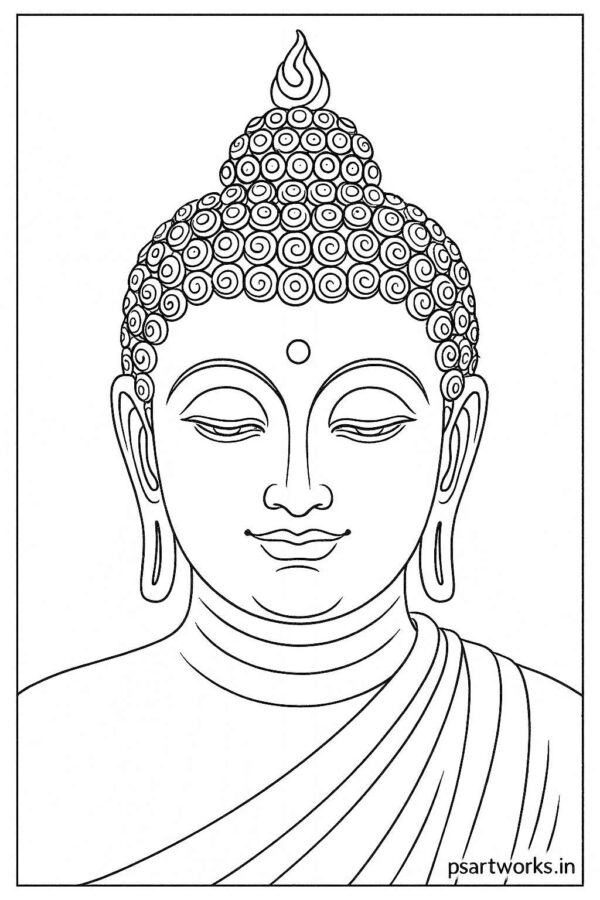 Lord Buddha coloring pages for Adults