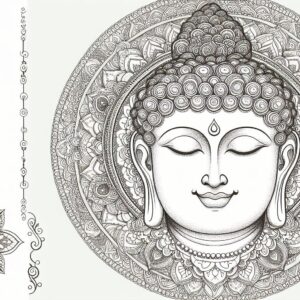 Lord Buddha coloring pages for Adults