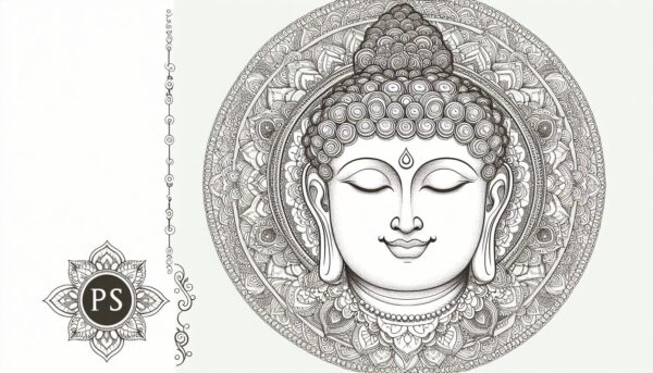 Lord Buddha coloring pages for Adults