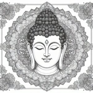 Lord Buddha coloring pages for Adults