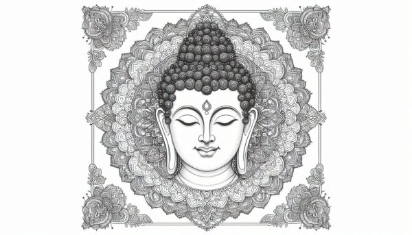 Lord Buddha coloring pages for Adults