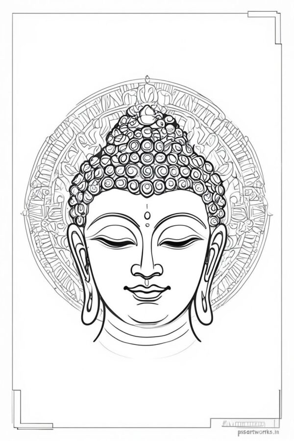 Lord Buddha coloring pages for Adults
