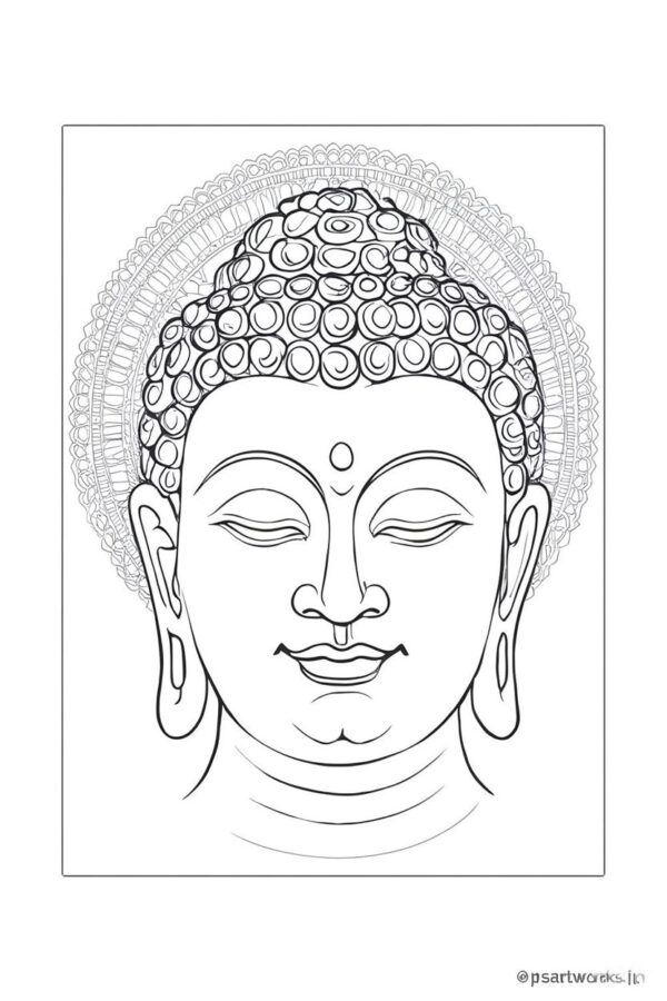 Lord Buddha coloring pages for Adults
