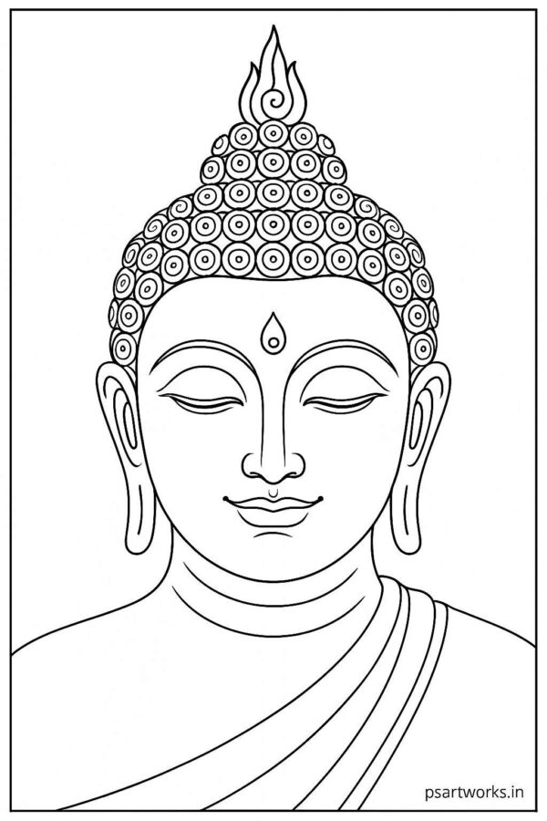 Lord Buddha coloring pages for Adults