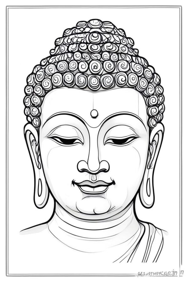 Lord Buddha coloring pages for Adults