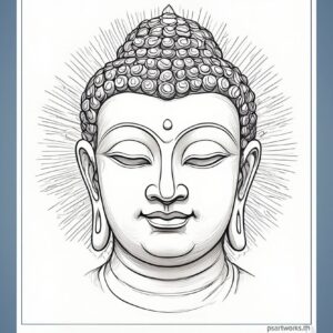Lord Buddha coloring pages for Adults