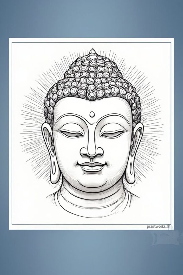 Lord Buddha coloring pages for Adults