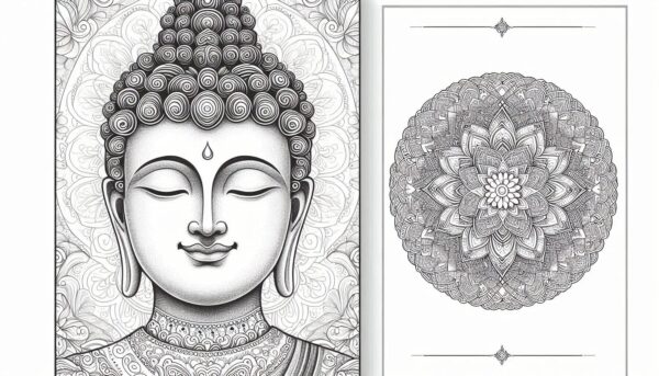 Lord Buddha coloring pages for Adults