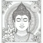 Lord Buddha coloring pages for Adults